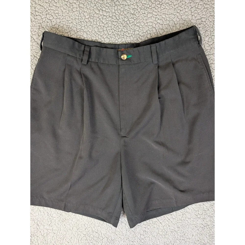 Tommy Hilfiger Shorts Mens 36 Pleated Black Chino 7